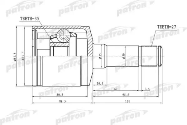 Изображение товара ШРУС Patron PCV3188
