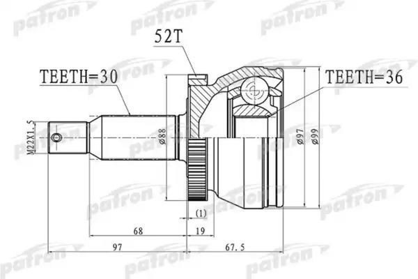 Изображение товара ШРУС Patron PCV3072