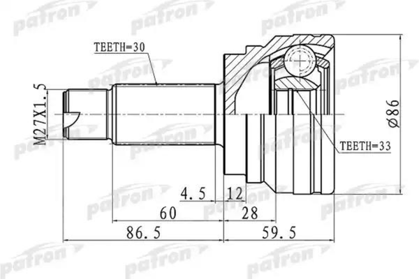 Изображение товара ШРУС Patron PCV3006