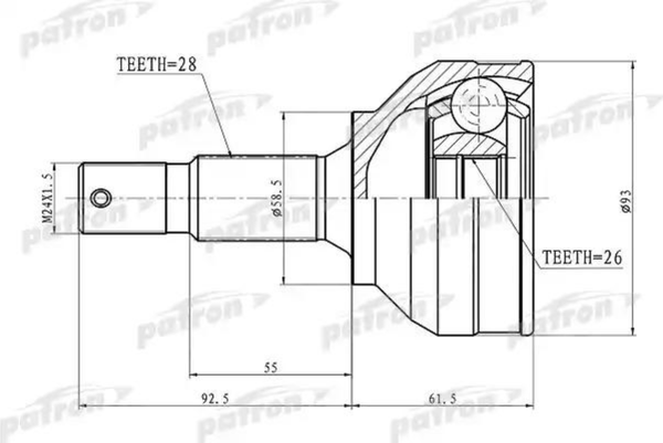 Изображение товара ШРУС Patron PCV3115