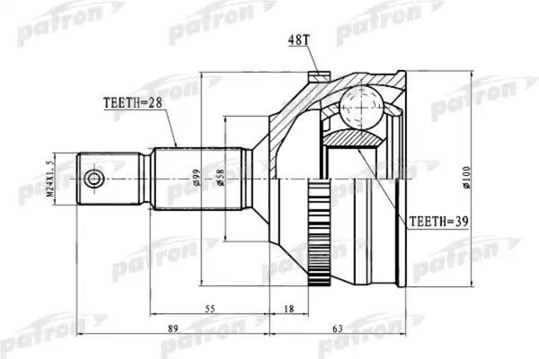 Изображение товара ШРУС Patron PCV3083