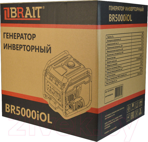 Изображение товара Инверторный генератор Brait BR5000iOL