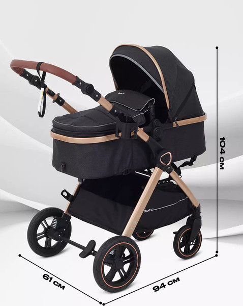 Изображение товара Детская универсальная коляска Rant Basic Roller Gold 2 в 1 / RA161  (Black)