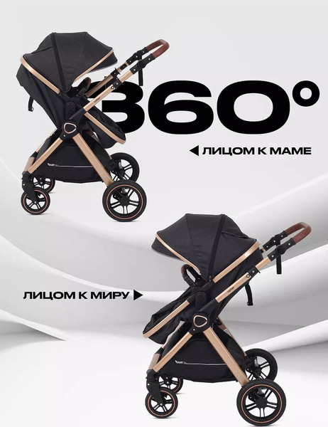 Изображение товара Детская универсальная коляска Rant Basic Roller Gold 2 в 1 / RA161  (Black)