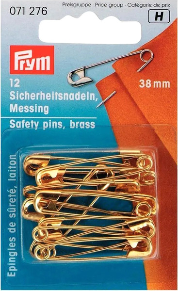Изображение товара Набор булавок швейных Prym 071276 (12шт, золото)