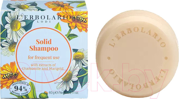 Изображение товара Твердый шампунь для волос L'Erbolario Для частого использования (60г)