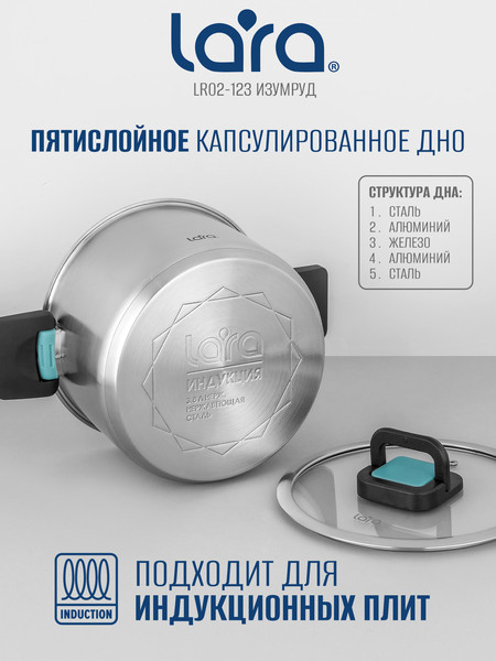 Изображение товара Набор кастрюль Lara LR02-123