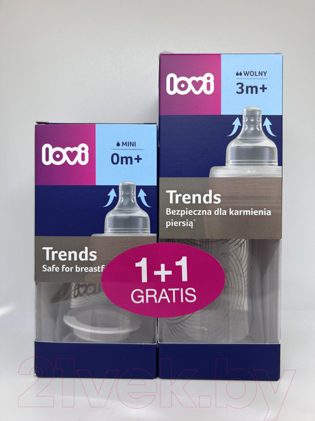 Изображение товара Набор бутылочек для кормления Lovi Harmony / 0346 (120мл, 250мл)