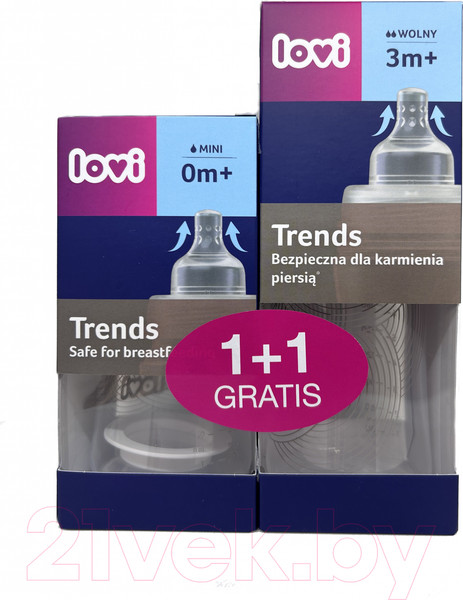 Изображение товара Набор бутылочек для кормления Lovi Harmony / 0346 (120мл, 250мл)