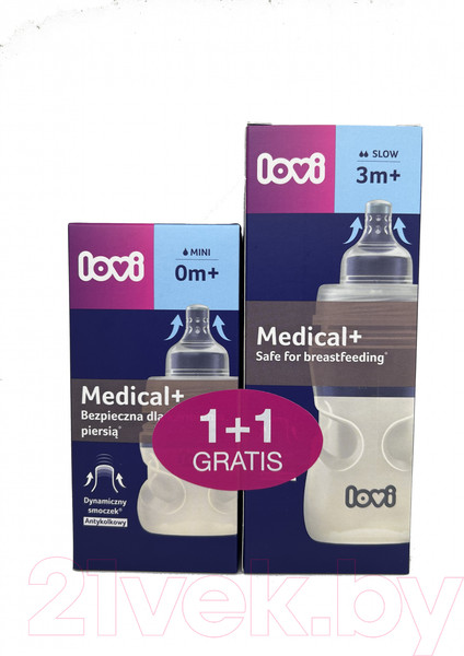 Изображение товара Набор бутылочек для кормления Lovi Medical / 0349 (120мл, 250мл)