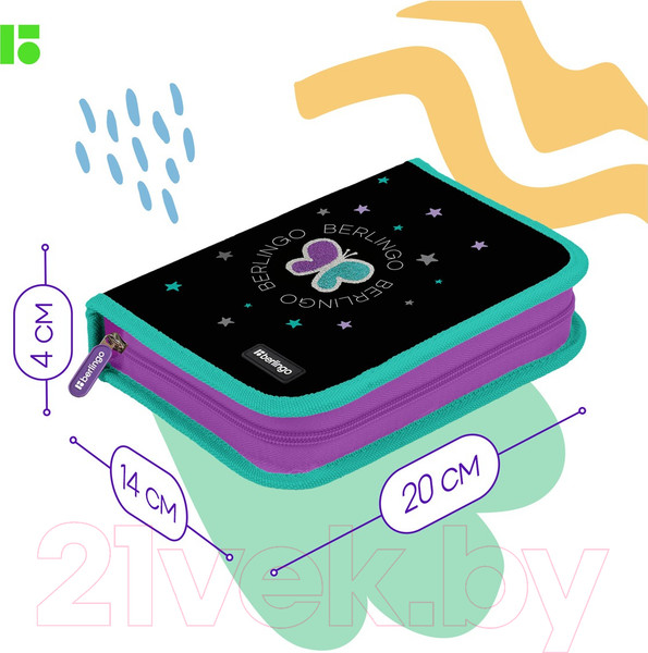 Изображение товара Пенал Berlingo Shining butterfly / PK-EX-1001