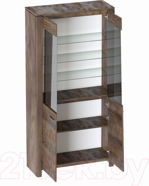 Изображение товара Шкаф с витриной Мебельград Мальта 2-х дверный (таксония)