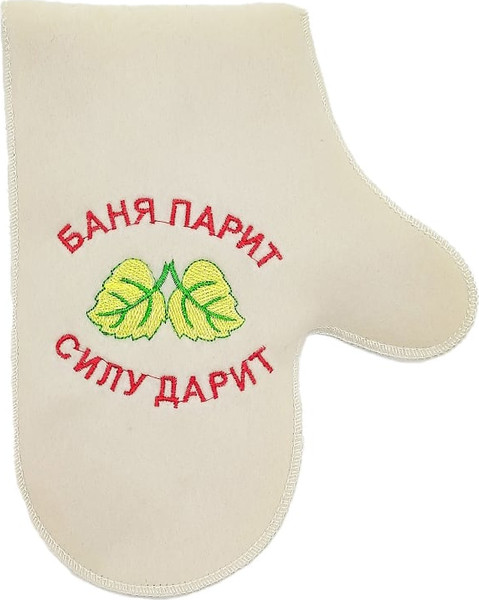Изображение товара Рукавица для бани Бацькина баня Баня парит силу дарит 12021