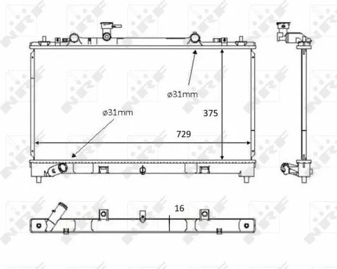 Изображение товара Радиатор системы охлаждения NRF 58381