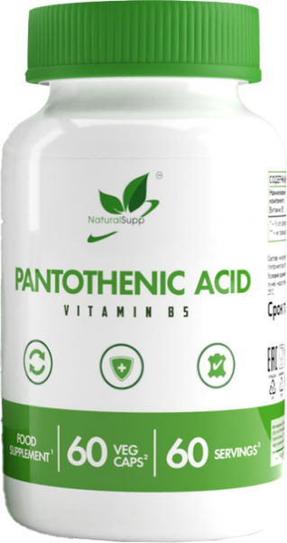 Изображение товара Витамин NaturalSupp Pantothenic Acid Vegan Витамин B5 веган 15мл (60капсул)