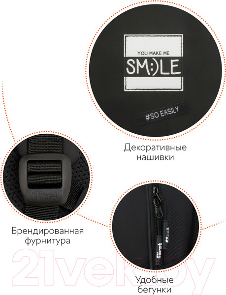 Изображение товара Школьный рюкзак Forst F-Junior. You Make Me Smile / FT-RM-082403