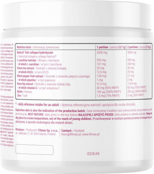 Изображение товара Коллаген Fitmax Beauty Collagen (222г, зеленое яблоко)