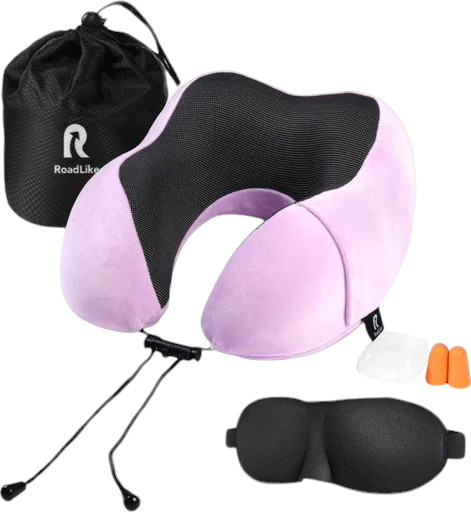 Изображение товара Подушка на шею RoadLike Travel Kit Velvet / 417748 (лаванда)