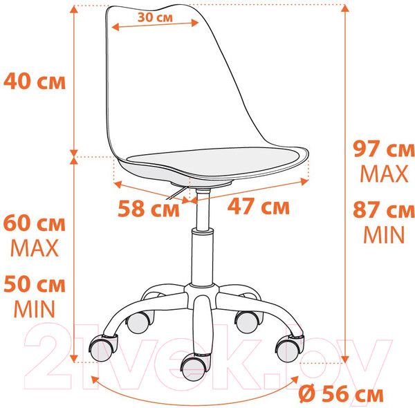 Изображение товара Кресло офисное Tetchair Tulip mod.106-1 (белый/хром)