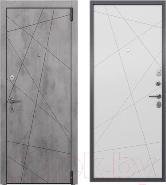Изображение товара Входная дверь Torex LF3 Alfa LT РP А-26 бетон темный/А6-26 бьянко (86x205, правая)