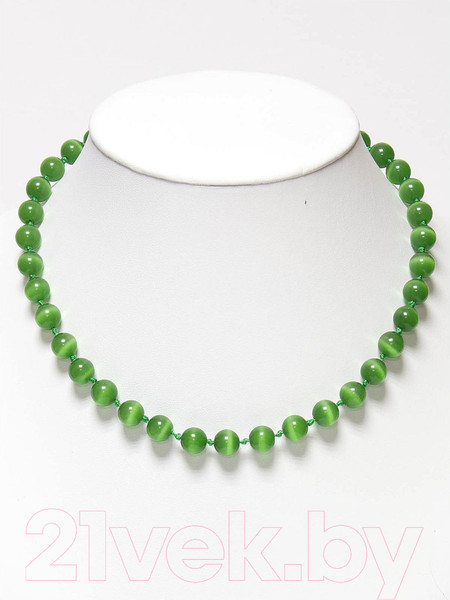 Изображение товара Бусы Wolves Кошачий глаз 3051 (зеленый)