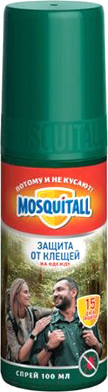 Изображение товара Спрей от насекомых Mosquitall Специальная защита от клещей (100мл)