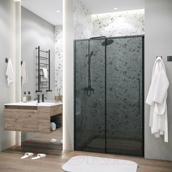 Изображение товара Душевая дверь Grossman Galaxy 100.K33.01.140.21.10 140x195 (черный матовый/стекло тонированное)