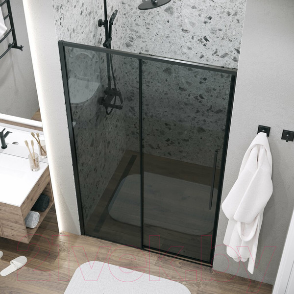 Изображение товара Душевая дверь Grossman Galaxy 100.K33.01.140.21.10 140x195 (черный матовый/стекло тонированное)