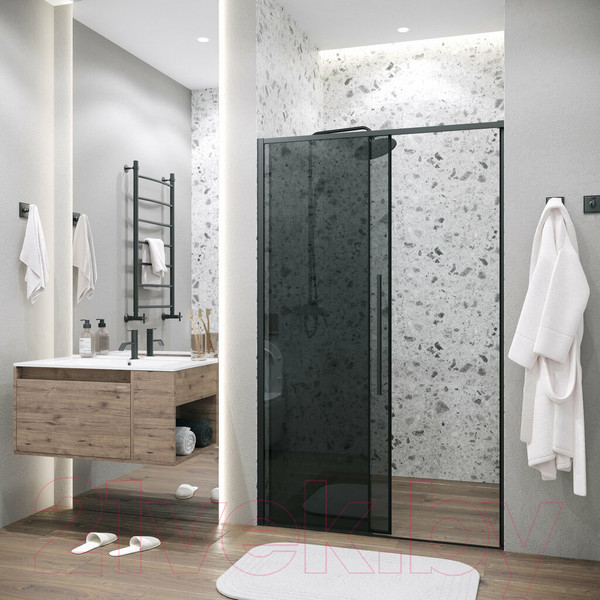 Изображение товара Душевая дверь Grossman Galaxy 100.K33.01.140.21.10 140x195 (черный матовый/стекло тонированное)