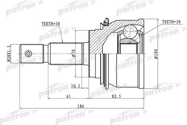 Изображение товара ШРУС Patron PCV1079