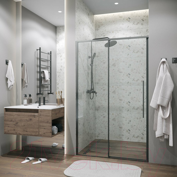 Изображение товара Душевая дверь Grossman Galaxy 140x195 / 100.K33.01.140.42.00 (графит сатин/стекло прозрачное)