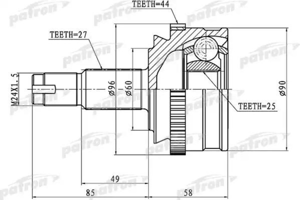 Изображение товара ШРУС Patron PCV1186