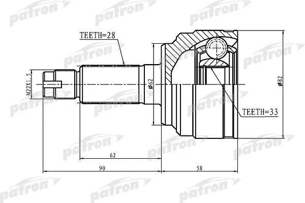 Изображение товара ШРУС Patron PCV1185