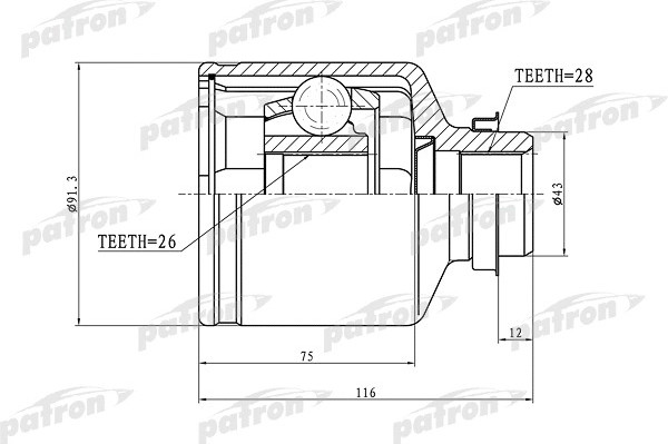Изображение товара ШРУС Patron PCV1166