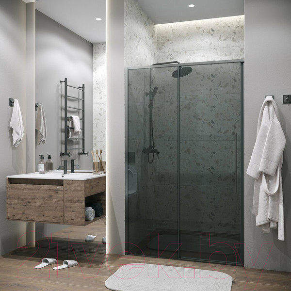 Изображение товара Душевая дверь Grossman Galaxy 100.K33.01.110.42.10 110x195 (графит сатин/стекло тонированное)