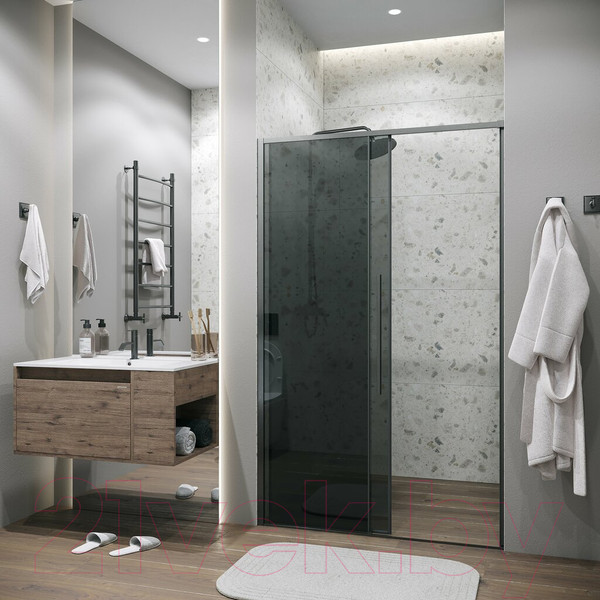 Изображение товара Душевая дверь Grossman Galaxy 100.K33.01.110.42.10 110x195 (графит сатин/стекло тонированное)