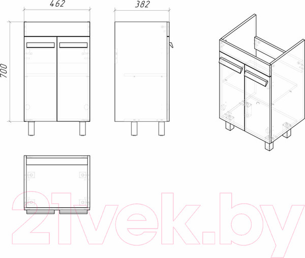 Изображение товара Тумба под умывальник Grossman Нео 50 / 105006