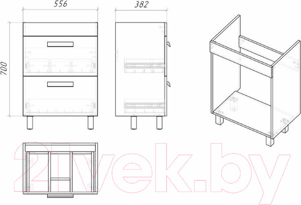 Изображение товара Тумба под умывальник Grossman Нео 60 / 106028