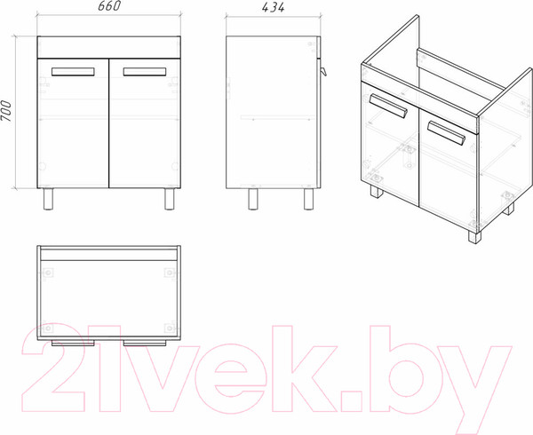Изображение товара Тумба под умывальник Grossman Нео 70 / 107013