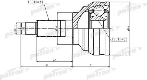 Изображение товара ШРУС Patron PCV1369