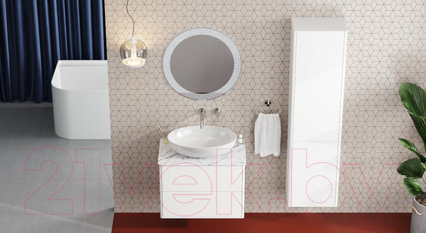 Изображение товара Тумба под умывальник Belux Джаз НП 80-02 (1, белый глянцевый)