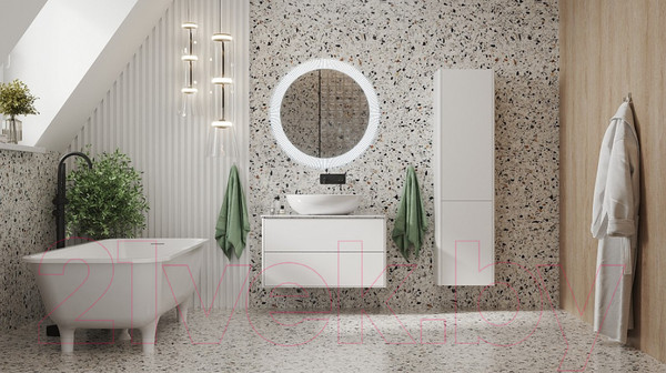 Изображение товара Тумба под умывальник Belux Джаз НП 80-02 (1, белый глянцевый)