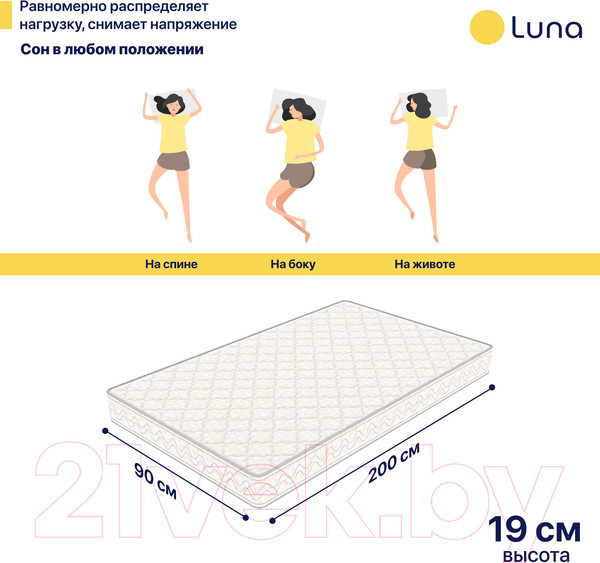 Изображение товара Матрас Luna Level 90x200