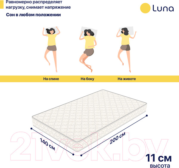 Изображение товара Матрас Luna Simple 140x200
