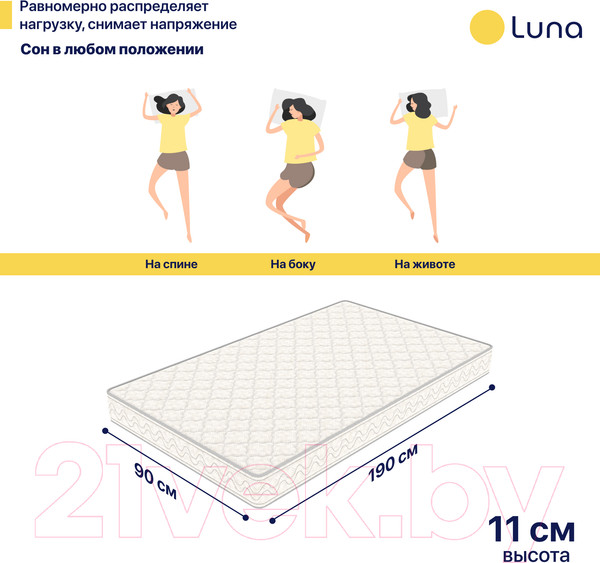 Изображение товара Матрас Luna Simple 90x190