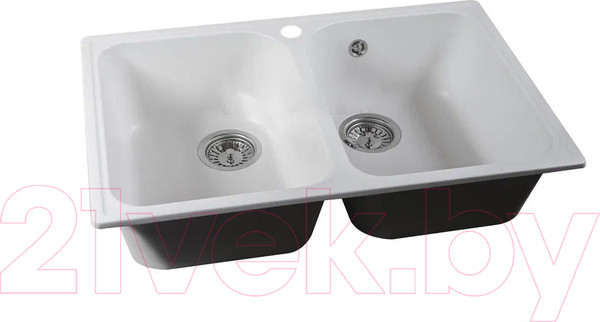 Изображение товара Мойка кухонная Marblan Duas (иней, с сифоном)
