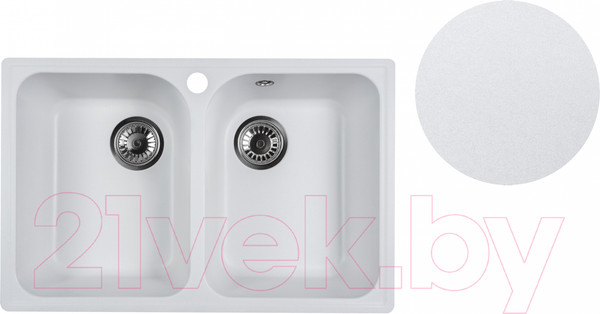 Изображение товара Мойка кухонная Marblan Duas (иней, с сифоном)