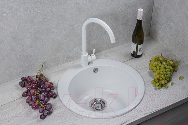 Изображение товара Мойка кухонная Marblan Orbi (иней, с сифоном)