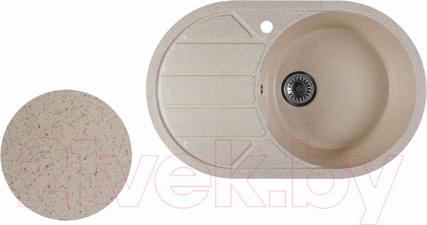 Изображение товара Мойка кухонная Marblan Elon R (гранит, с сифоном)