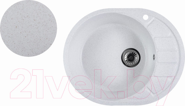 Изображение товара Мойка кухонная Marblan Ovata L (бежевый, с сифоном)